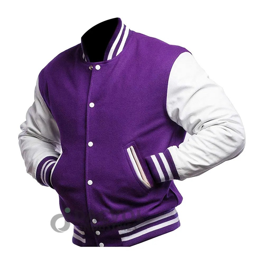 Mens Varsity Baseball Jacket Cotton Blend Letterman Jackets Custom Made high quality Men's Varsity Jacket Genuine Leather Sleeve