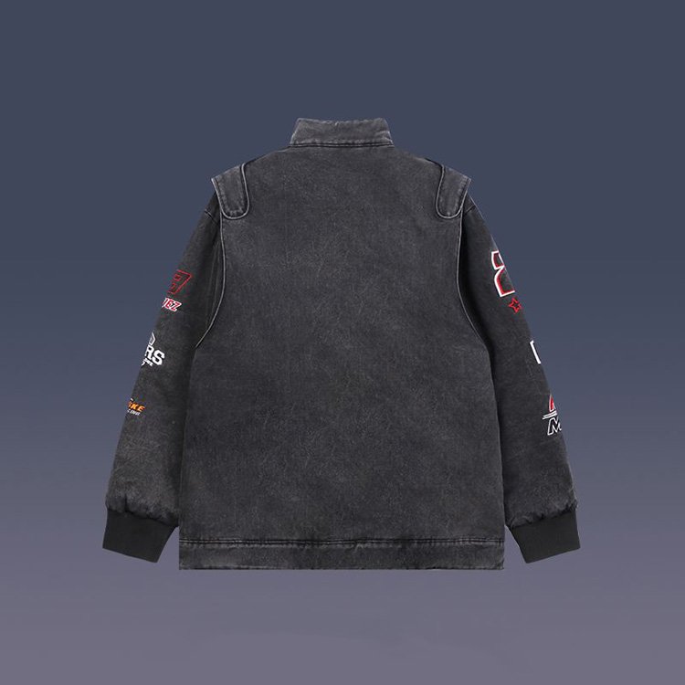 High quality retro design sense motorcycle jacket cotton jacket men's winter street loose and thickened jacket