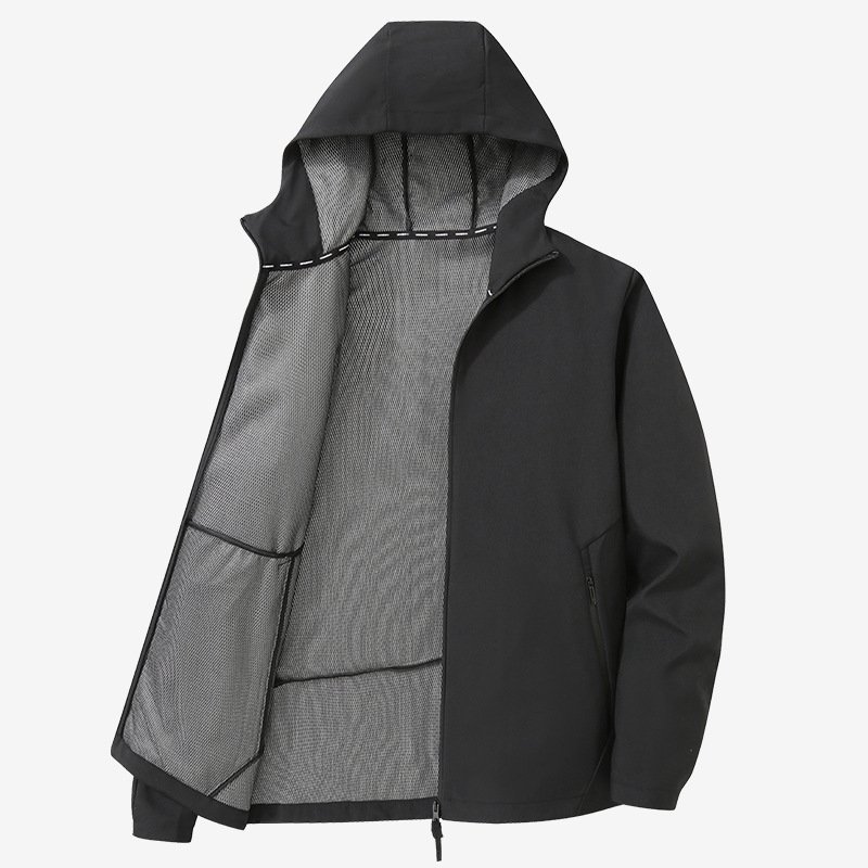 Windproof And Rainproof Unisex Autumn Sports Hooded Coat Training Windbreaker Sportswear For Men And Women Leisure Men'S Jacket