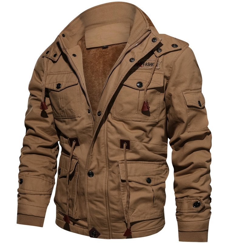 2022 High Quality Embroidered Custom Men's Jacket Winter Fleece Jackets Warm Thicken Outerwear Plus Size Jacket