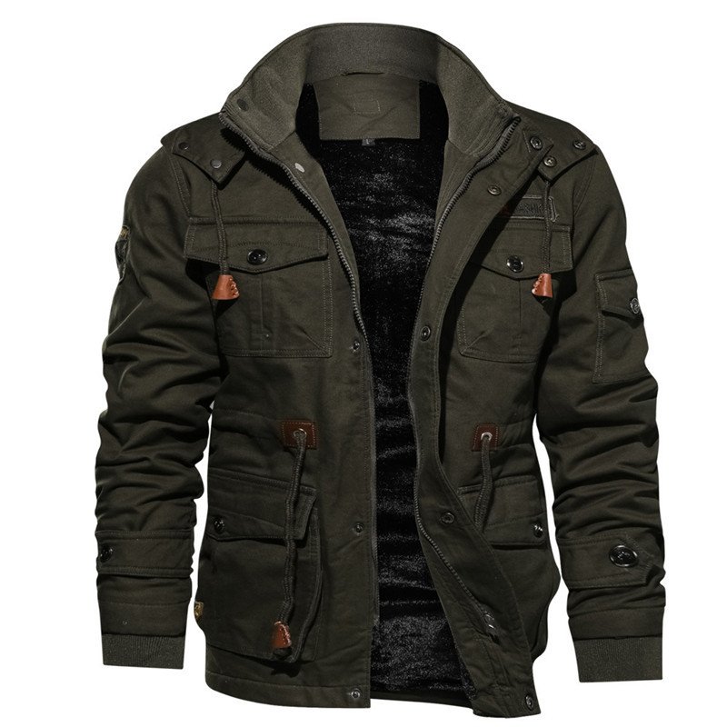 2022 High Quality Embroidered Custom Men's Jacket Winter Fleece Jackets Warm Thicken Outerwear Plus Size Jacket