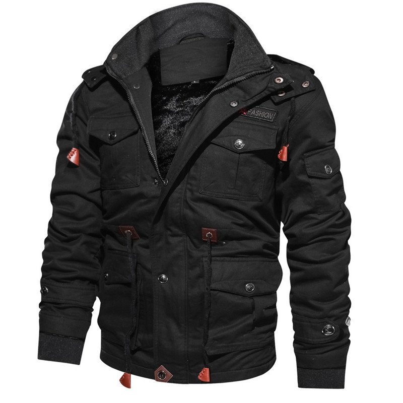 2022 High Quality Embroidered Custom Men's Jacket Winter Fleece Jackets Warm Thicken Outerwear Plus Size Jacket