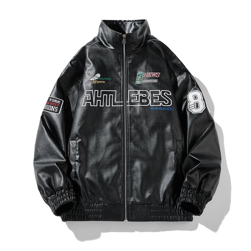 Custom Patch Chenille Embroidery Mens Letterman Varsity Jacket Solid College Baseball Jacket Leather PU Motorcycle Coach Jacket
