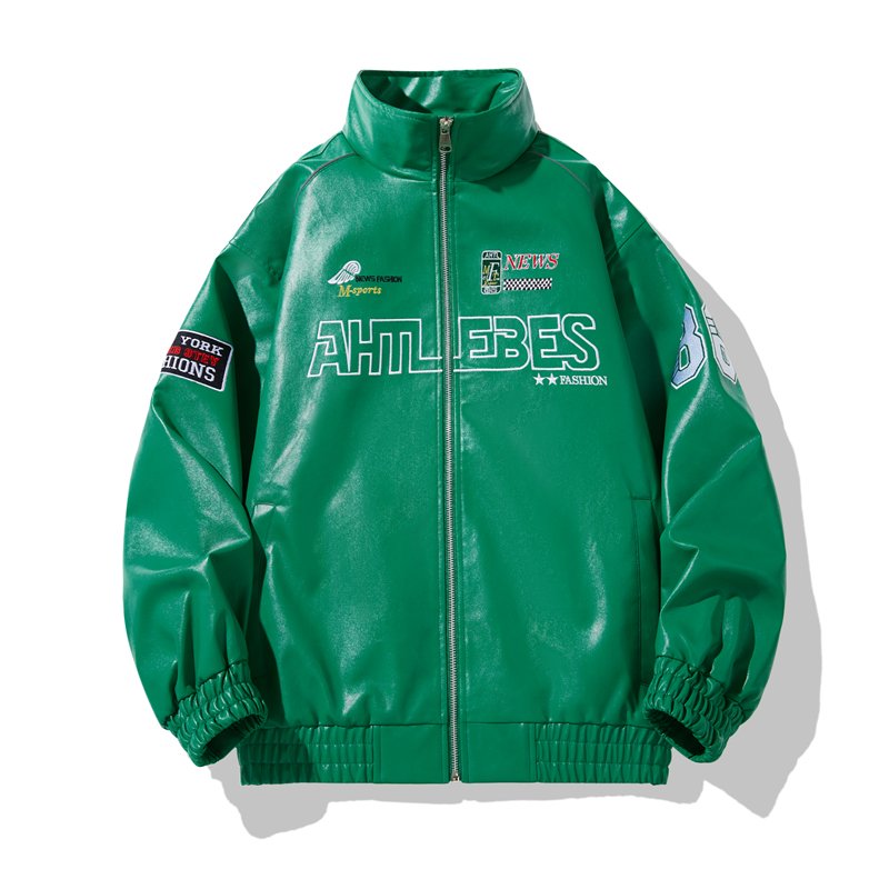 Custom Patch Chenille Embroidery Mens Letterman Varsity Jacket Solid College Baseball Jacket Leather PU Motorcycle Coach Jacket