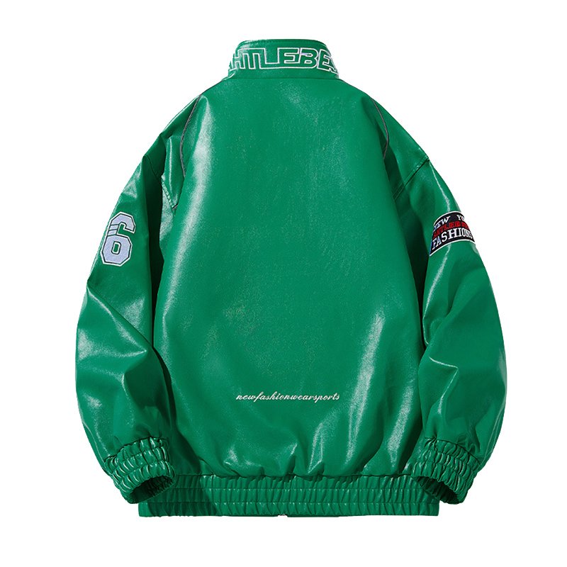 Custom Patch Chenille Embroidery Mens Letterman Varsity Jacket Solid College Baseball Jacket Leather PU Motorcycle Coach Jacket