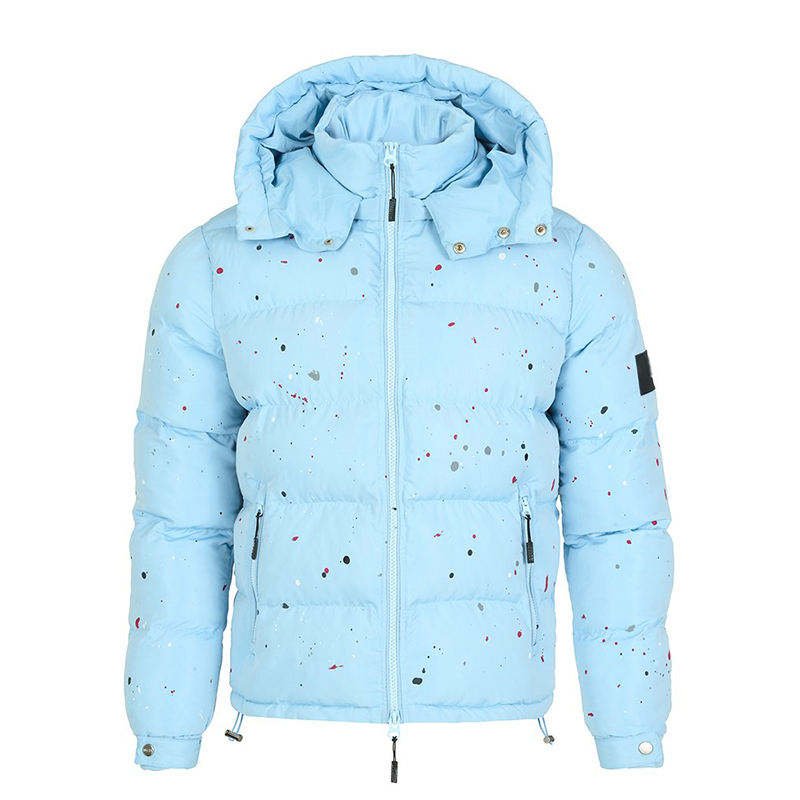 High Quality Down Coat Paint Logo Winter outdoor jackets Manufacturer Bubble Print Custom Men Puffer Jacket