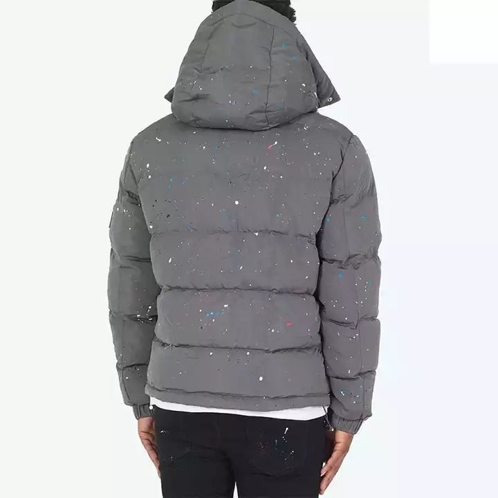 High Quality Down Coat Paint Logo Winter outdoor jackets Manufacturer Bubble Print Custom Men Puffer Jacket