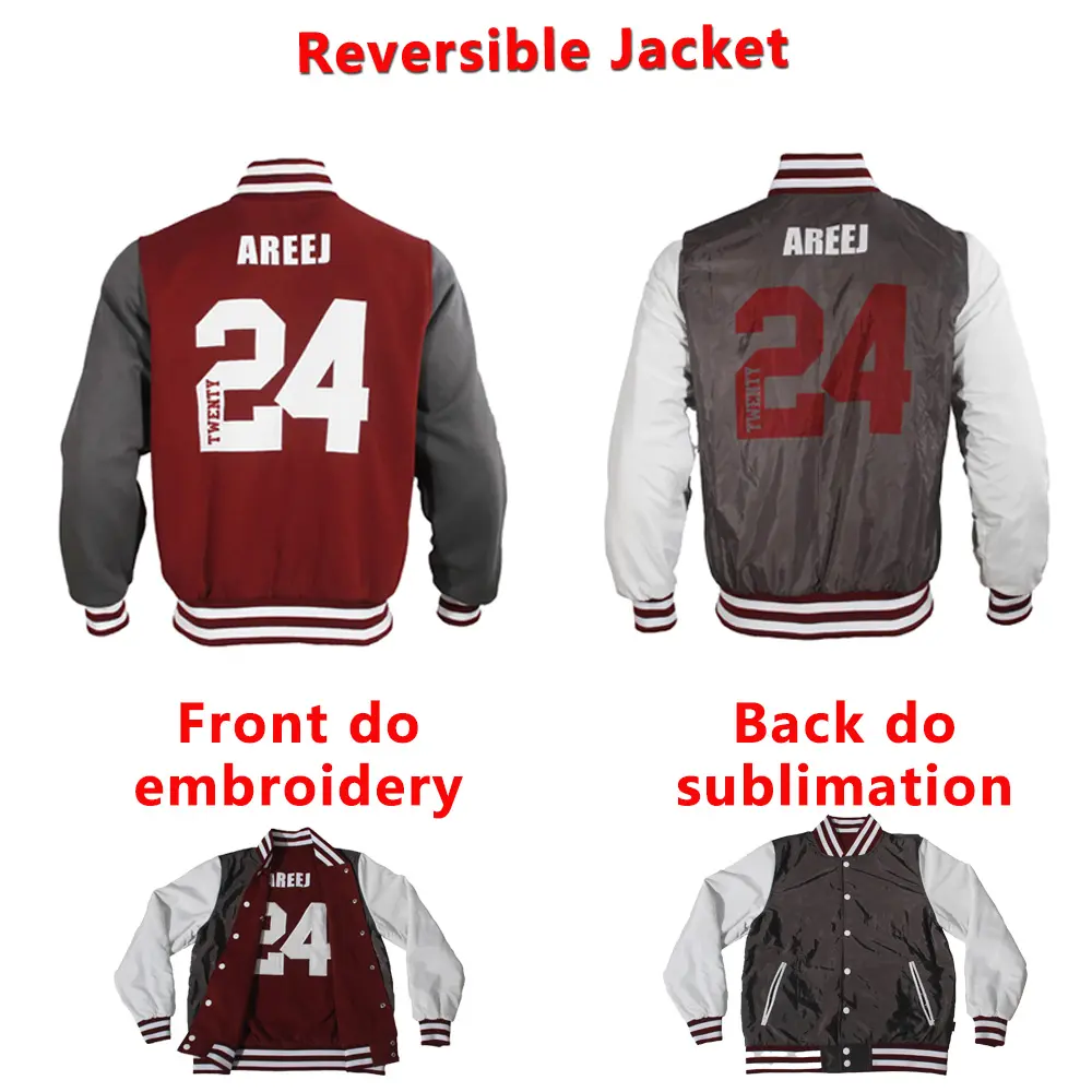Custom Baseball Uniforms Patches Logo Embroidered Men's Jacket Button Up Classic Fleece Unisex Varsity Jacket