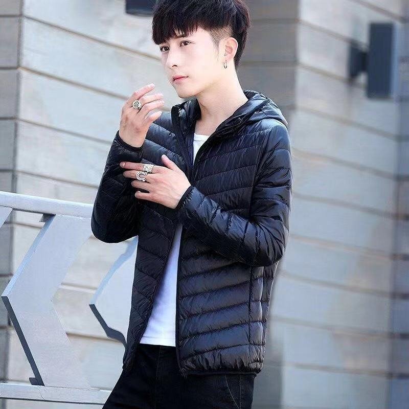 Custom logo men winter warm waterproof padded coats windproof fleece quilted bubble puffer down jacket