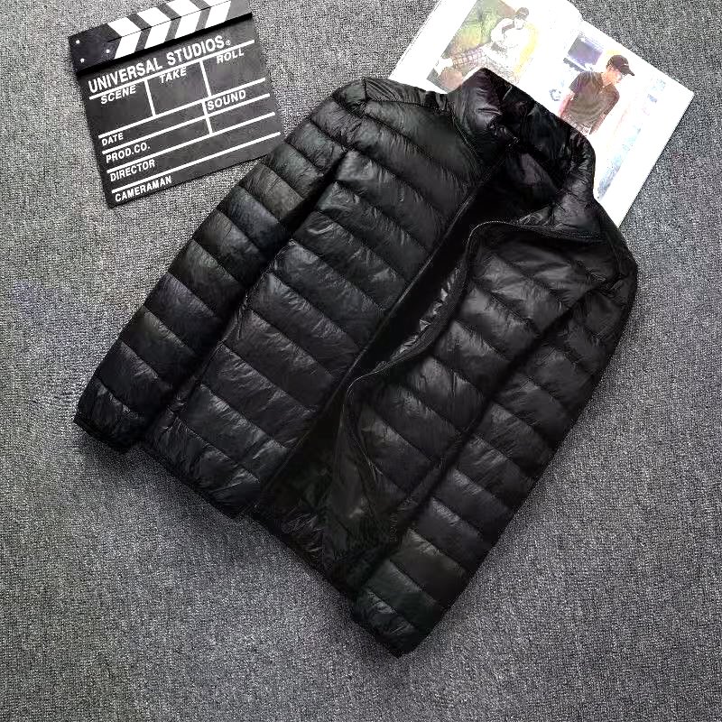 Custom logo men winter warm waterproof padded coats windproof fleece quilted bubble puffer down jacket