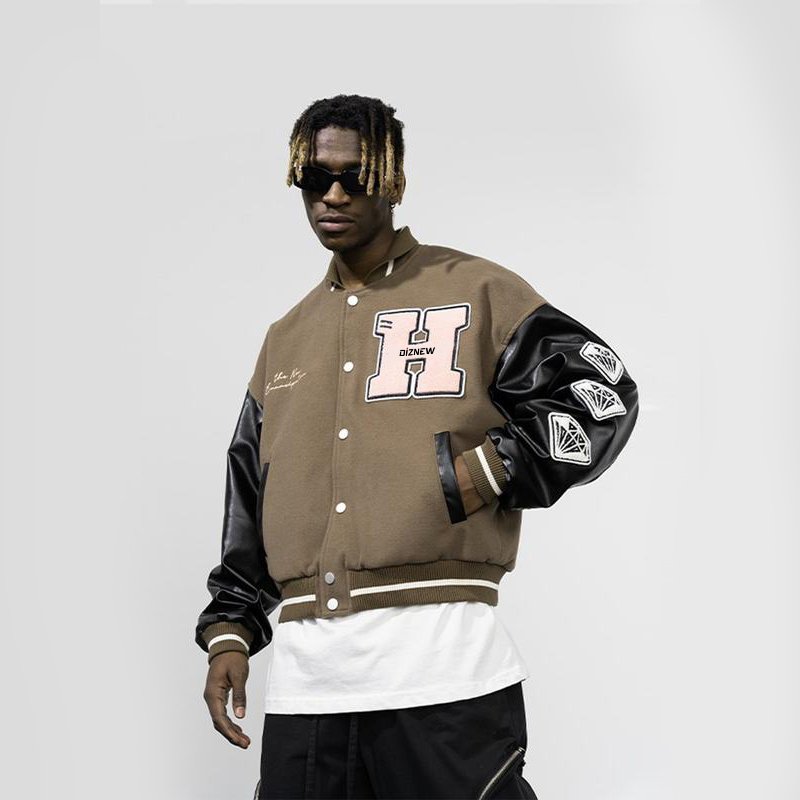 DiZNEW Plus Size Men's Jackets Outdoor Fleece Wholesale Varsity Jackets Vintage Windbreaker Leather Waterproof Jacket
