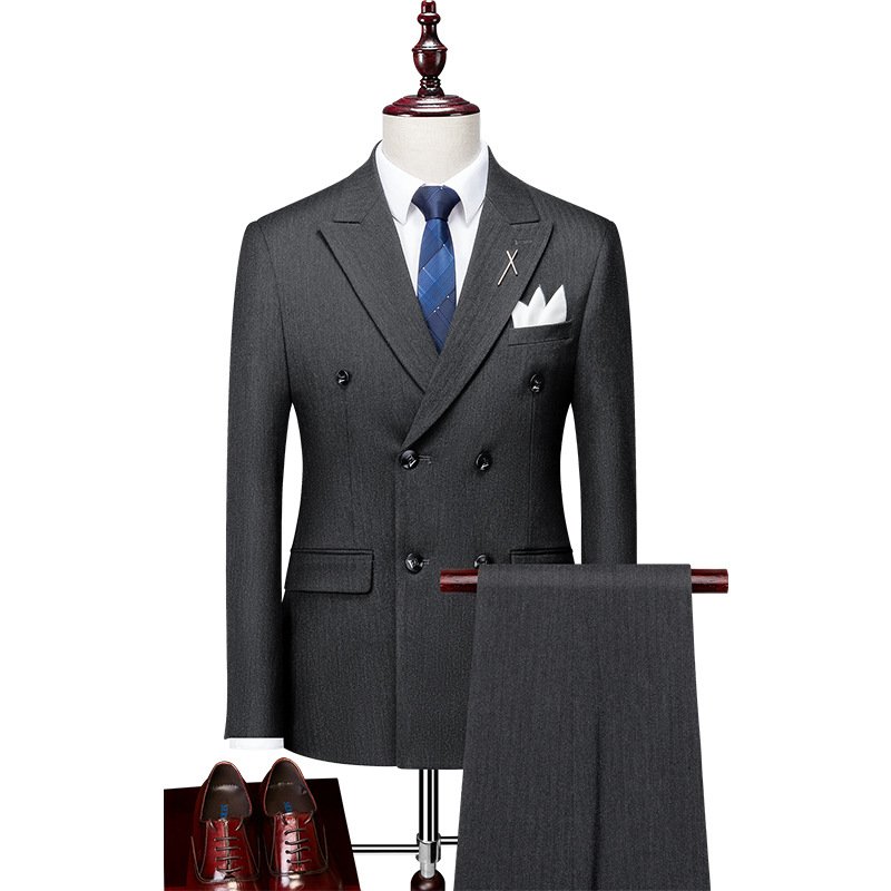 New Product Slim Three Pieces Suit Men's Jackets Casual Solid Color Double Breasted Suit For Men