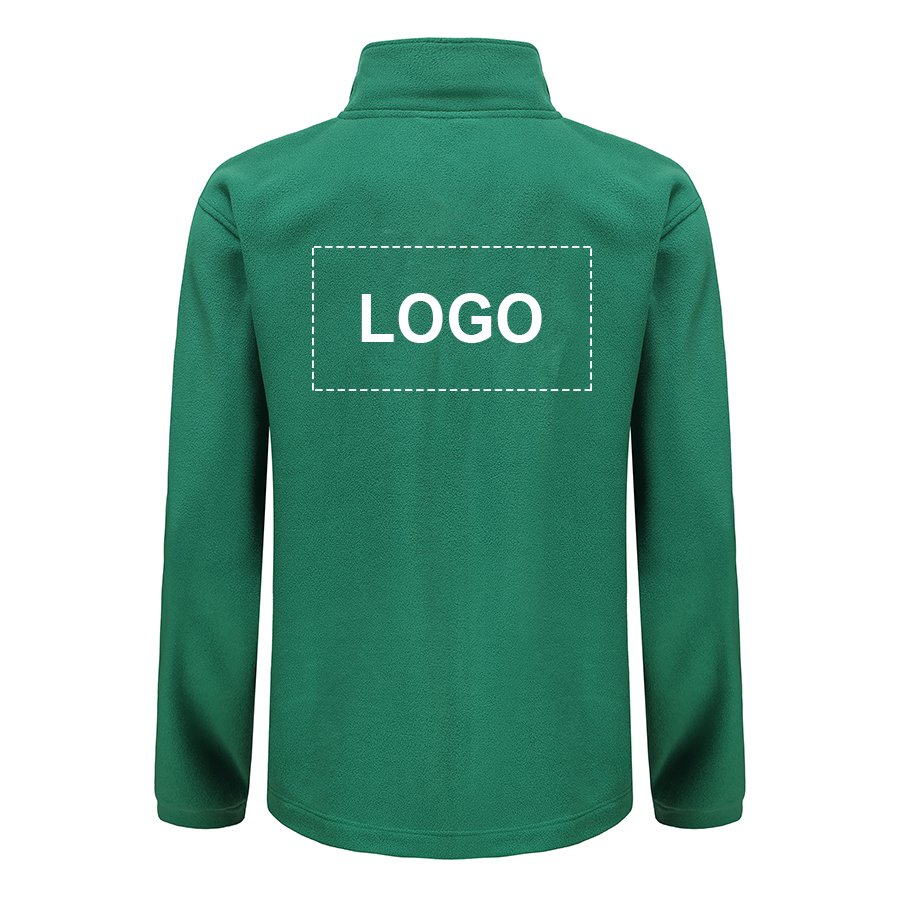 OEM High Quality 100% Polyester Polar Fleece Jacket Men's Windproof Corporate Uniform Contrast Color Embroidery Logo Outdoor