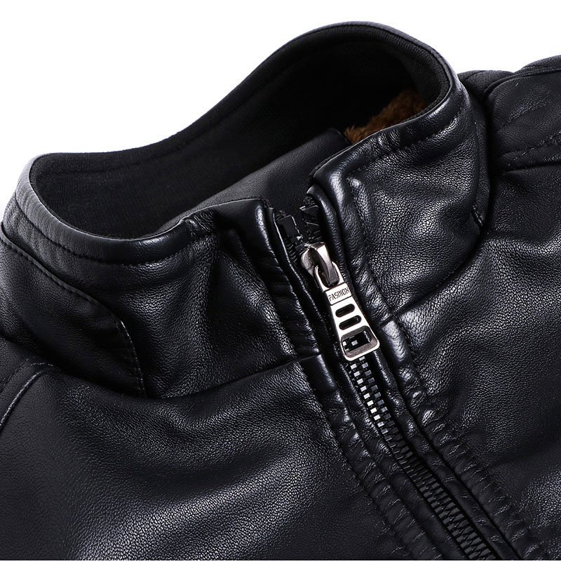 Genioun Leather Jacket Outdoor Wears Customized Fashion Factory Men 2024 Leather Best Design High Quality Winter Leather Jacket