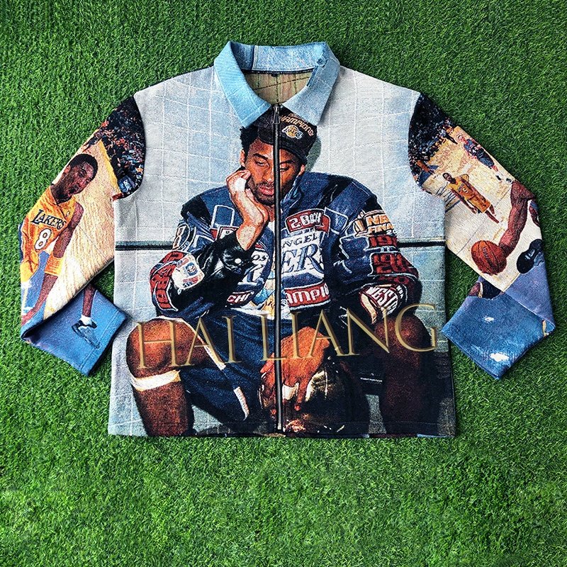 Fashion Custom Tapestry Jacket Plus Size Zip Up Windbreaker High Quality Blanket Men Jackets Coats Jacquard Tapestries Clothing