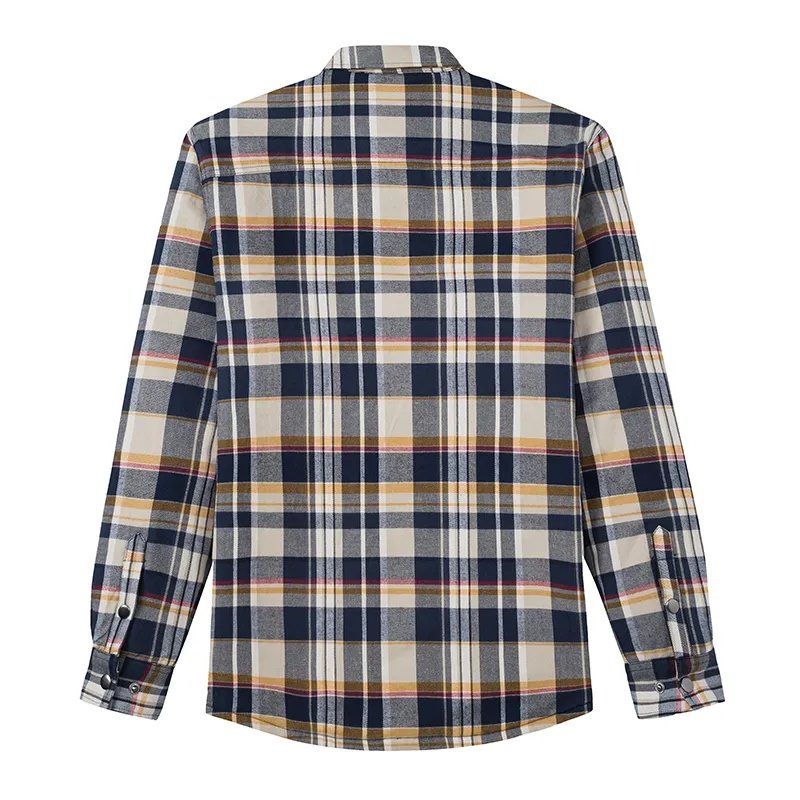 Manufacturers Men's Plaid Flannel Jackets Warm Thick Long Sleeve Winter Shirt Jacket with Cotton Quilted Lined Windproof Coats