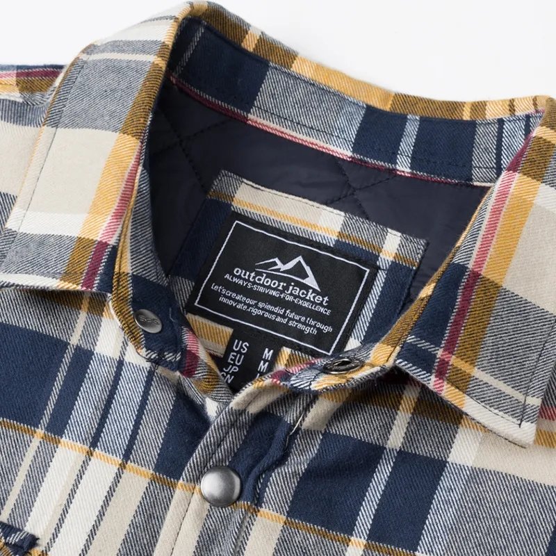 Manufacturers Men's Plaid Flannel Jackets Warm Thick Long Sleeve Winter Shirt Jacket with Cotton Quilted Lined Windproof Coats