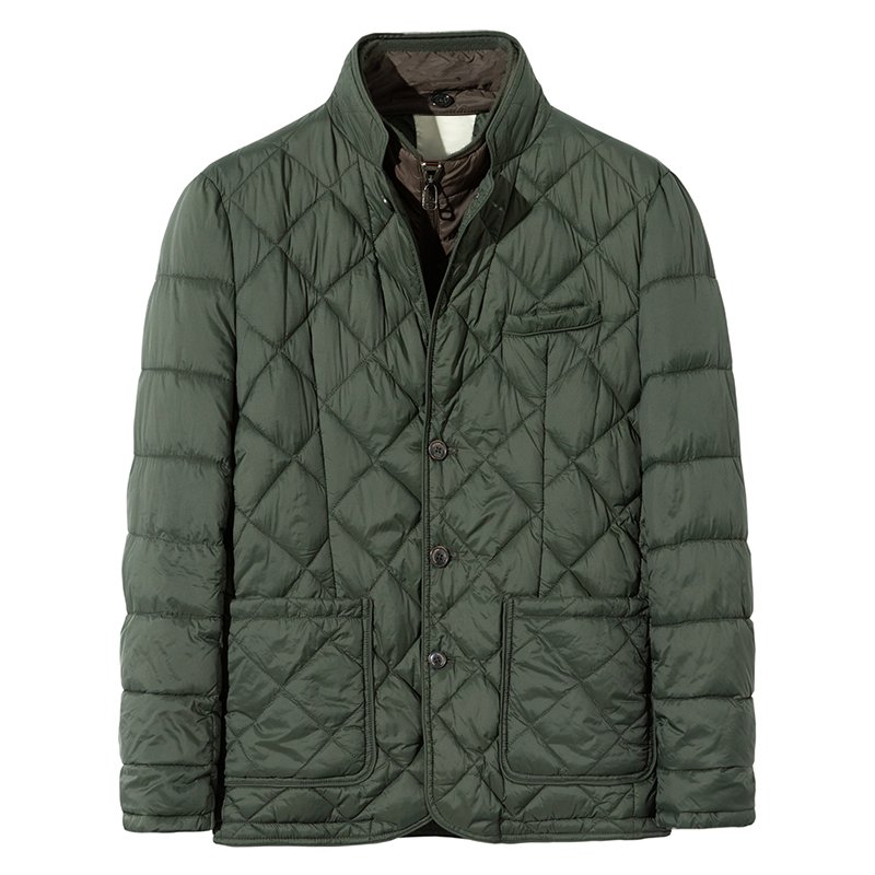 New design men's green light warm bomber jacket down jacket quilted coat casual 2 in 1 cotton padded male jacket