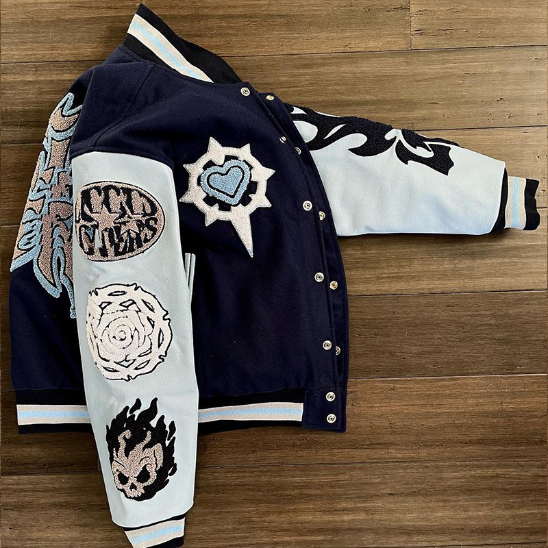 Custom Vintage Jacket Chenille Patches Embroidery Leather Sleeves Baseball Varsity Jacket College Varsities Jacket For Men