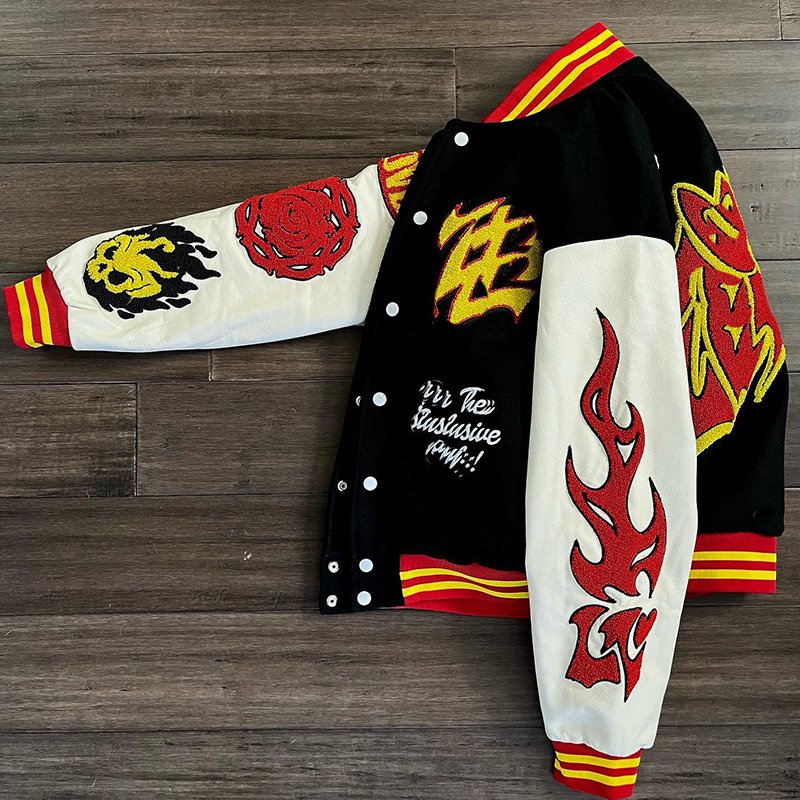 Custom Vintage Jacket Chenille Patches Embroidery Leather Sleeves Baseball Varsity Jacket College Varsities Jacket For Men