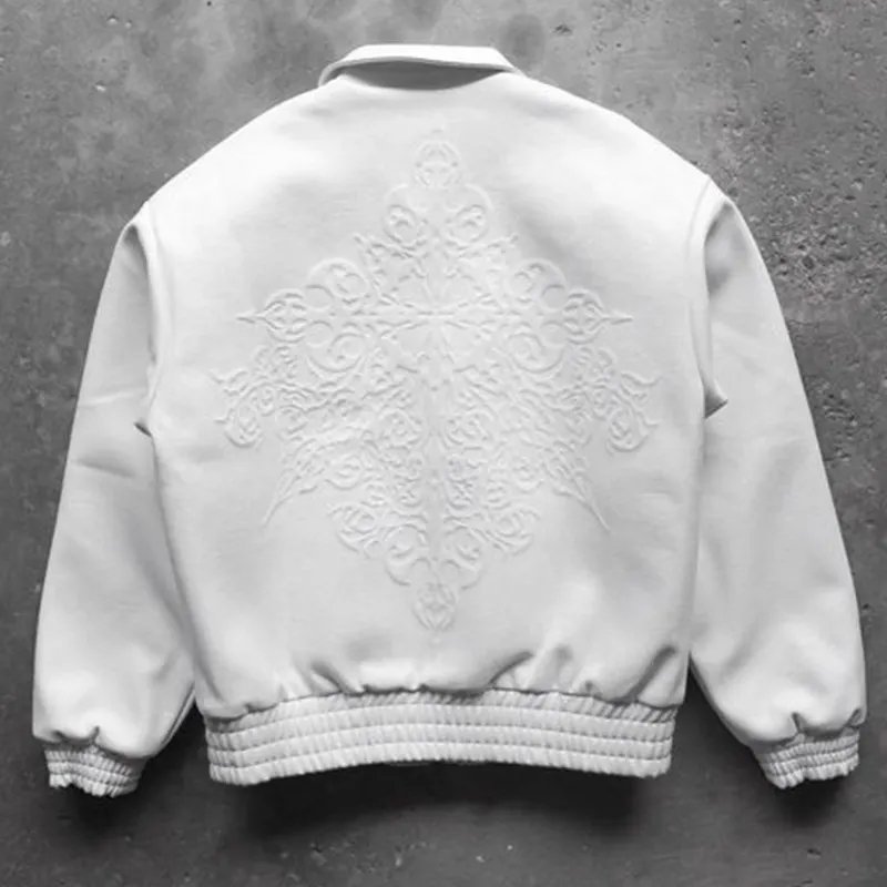 Factory Wholesale High Quality Motorcycle Jacket For Men Custom Logo Men'S White Leather Jacket