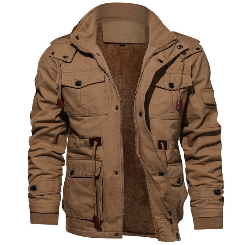 High Quality Custom Design Cotton Mens Jacket Winter Fleece Jackets Warm Thicken Outerwear Windbreaker Plus Size Men's Jackets
