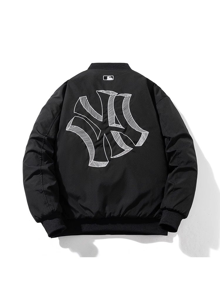 New Model Customized Vintage Fine Printing Calm Black Spring And Autumn Edition Jacket