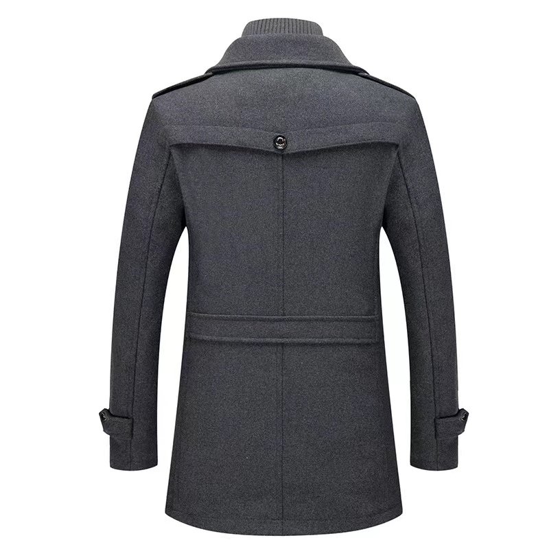 Undefined Hot selling new autumn and winter men's woolen coat fashionable elegant double collar casual warm coat