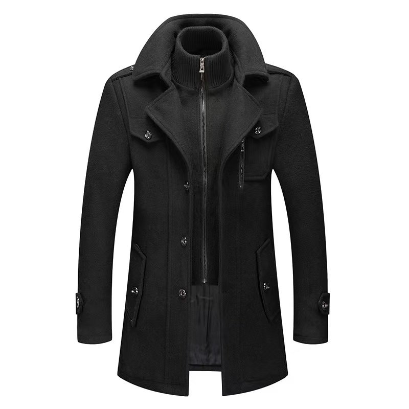 Undefined Hot selling new autumn and winter men's woolen coat fashionable elegant double collar casual warm coat