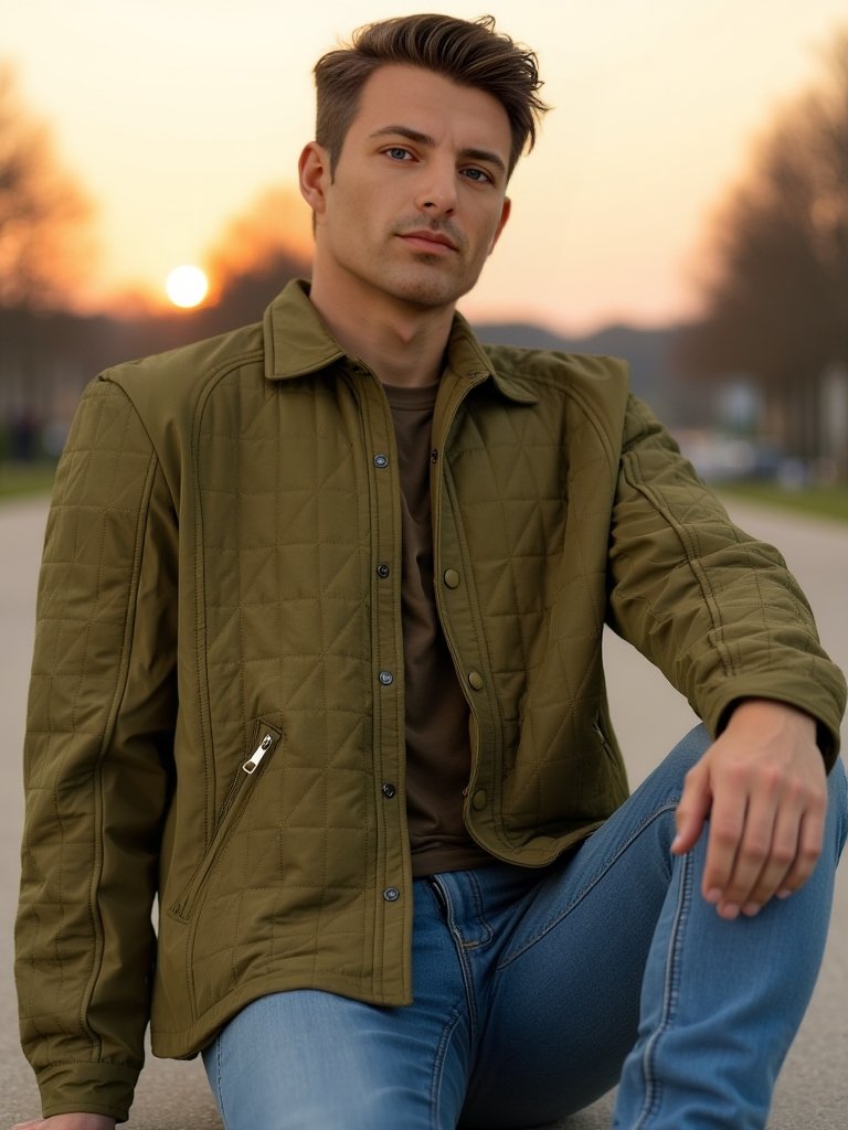 Mens Light Weight Quilted Puffer Jacket Coats Winter Jackets Clothing