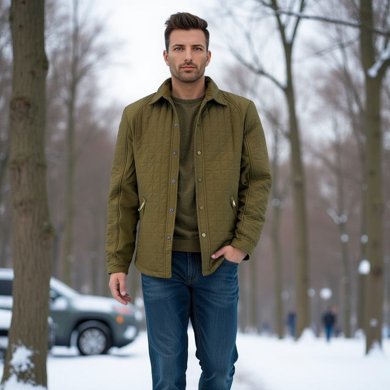 Mens Light Weight Quilted Puffer Jacket Coats Winter Jackets Clothing