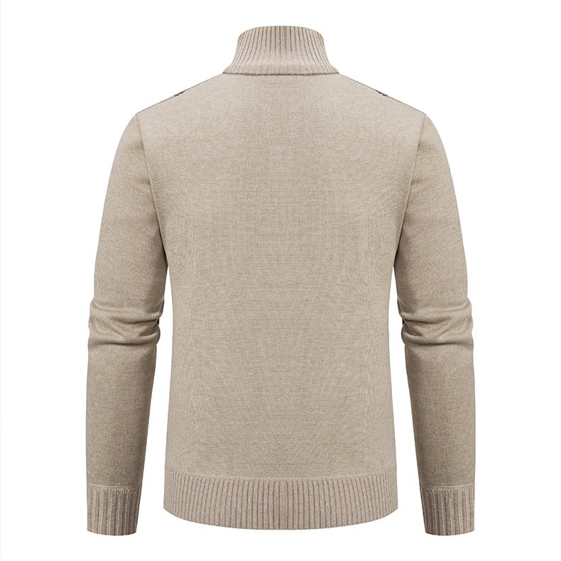 New Design Irregular Lines Warm Pocket Zipper Long Sleeved Thick Knit Sweater Plus Size men's Clothing Winter Coats men's jacket