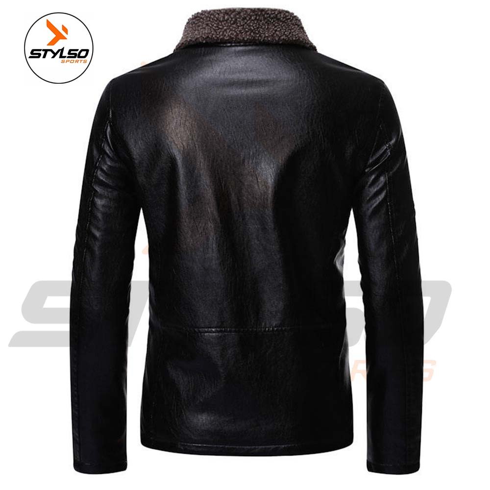 Mens shearling leather jacket bomber flying pilot lamb wool coat lapel motorcycle jacket men's leather cheap price