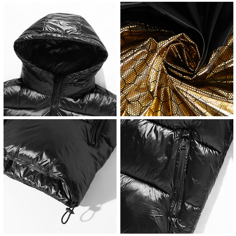 New Fashion Unisex Coat Men's Cotton-Padded Coat Thickened Warm Hooded Winter Black Loose Women's Down Cotton Jacket