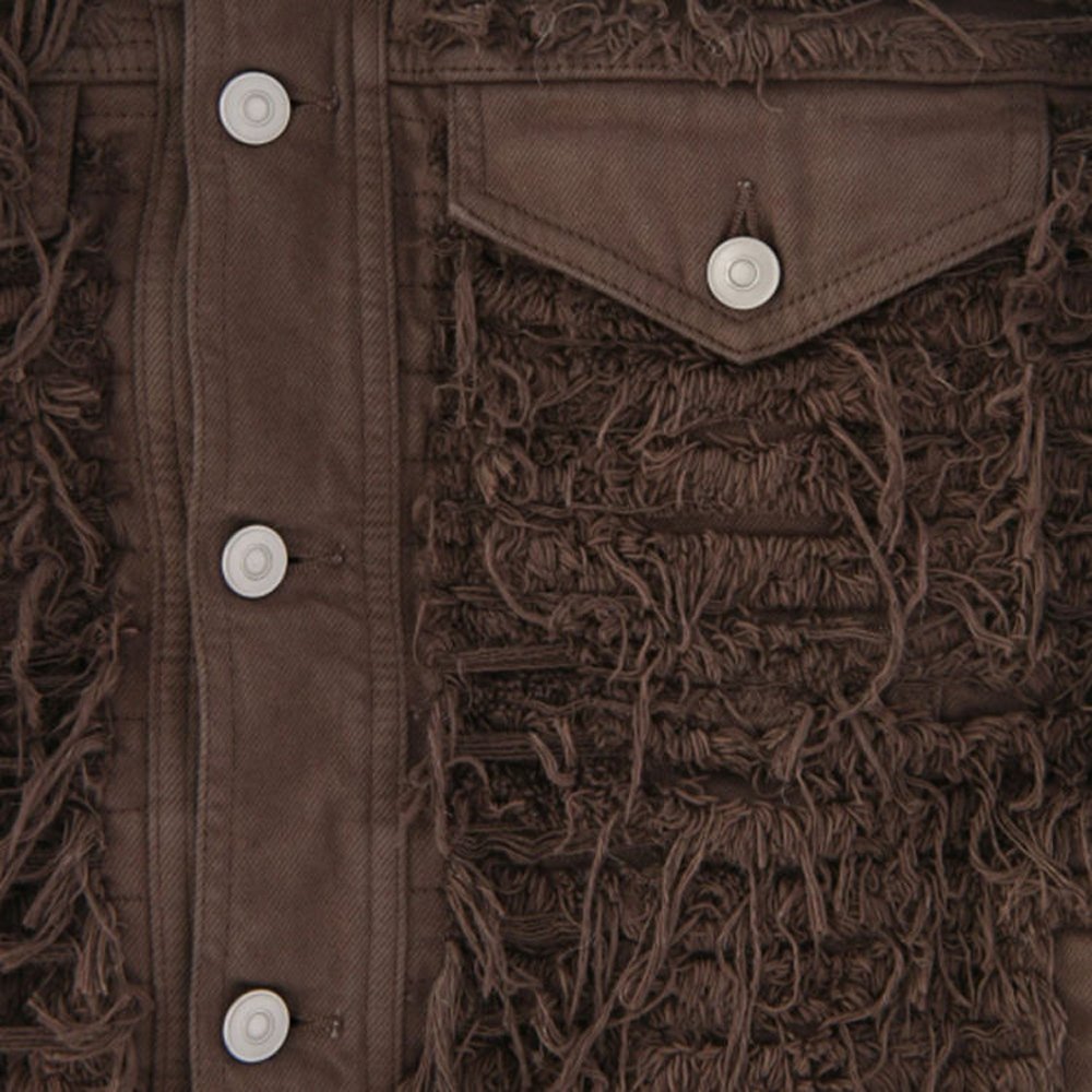 OEM Customized Ripped Acid Wash Denim Jacket Coat Vintage Nostalgia Men's Loose Fit Denim Jacket