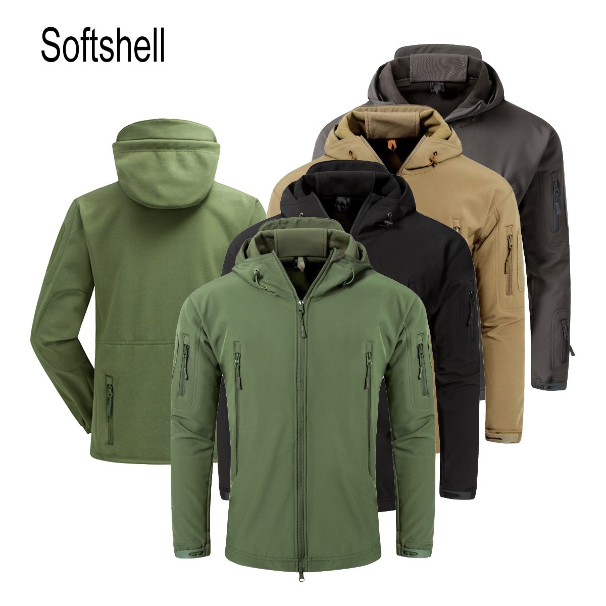 Hot sell Tactical Hoody Winter Outdoor Jacket Men's Softshell Jacket With Fleece Sport Uniform Waterproof jacket for men