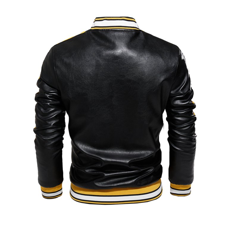 OEM ODM Custom Men's motorcycle leather Jacket Fashion slim-fit lapel coat Autumn Street zipper casual coat