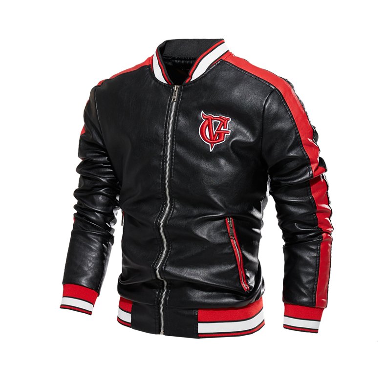 OEM ODM Custom Men's motorcycle leather Jacket Fashion slim-fit lapel coat Autumn Street zipper casual coat