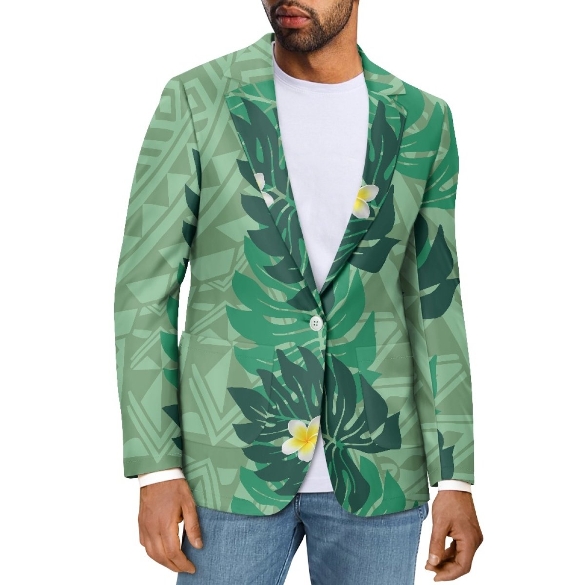 2024 New Slim Fit Fashion Men's Casual Suit Jacket Print On Demand Custom Polynesian Style Men's Sports Jackets Men's Jackets