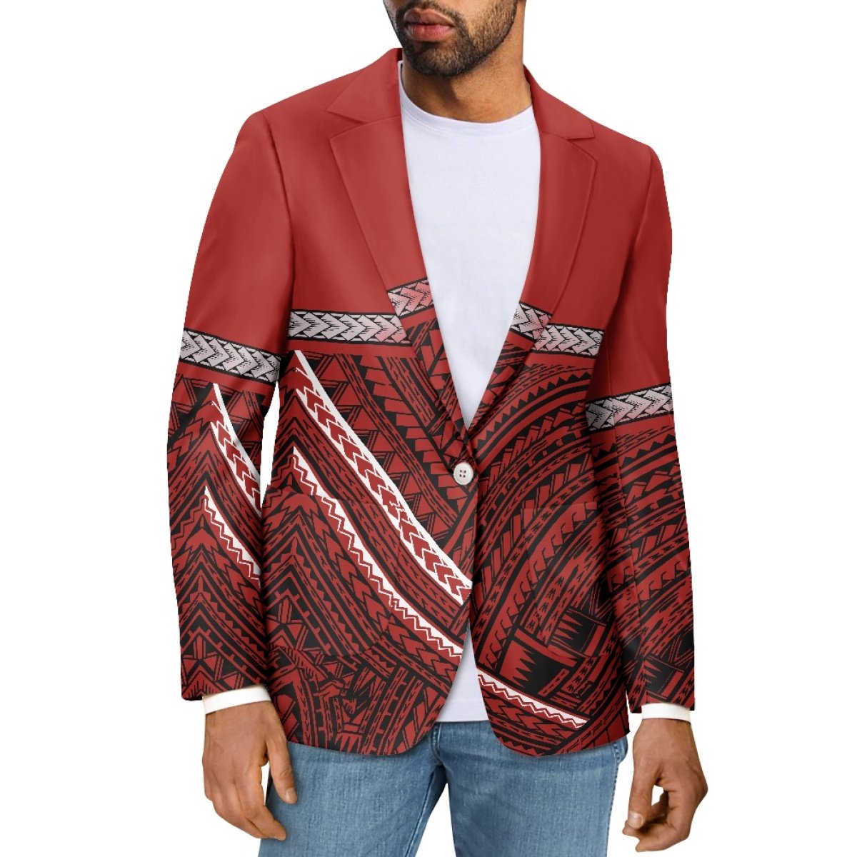 2024 New Slim Fit Fashion Men's Casual Suit Jacket Print On Demand Custom Polynesian Style Men's Sports Jackets Men's Jackets