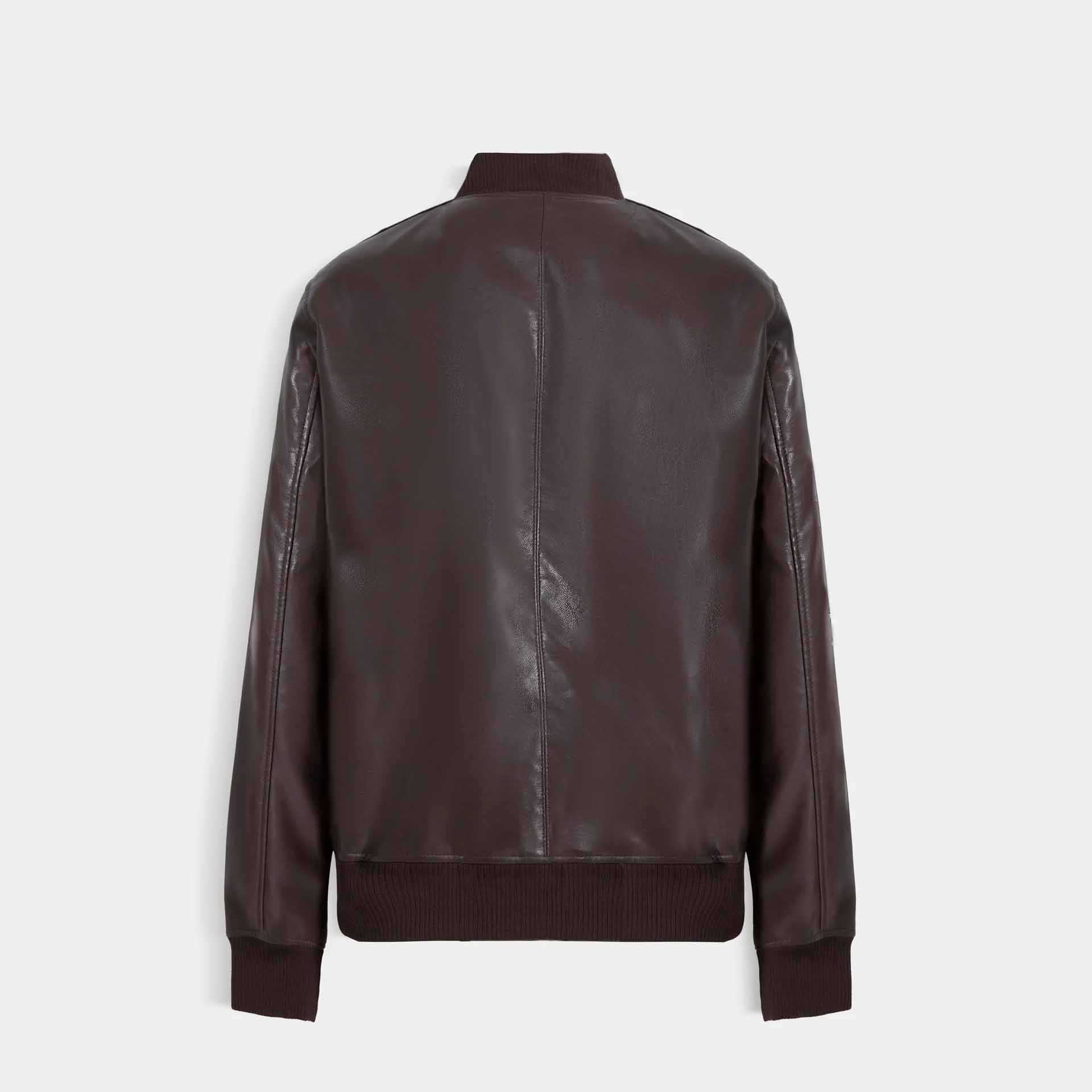 Men's High Quality Leather Jacket with Front 2 Sided Pockets Customized Button High Quality Streetwear Collar Men Jackets