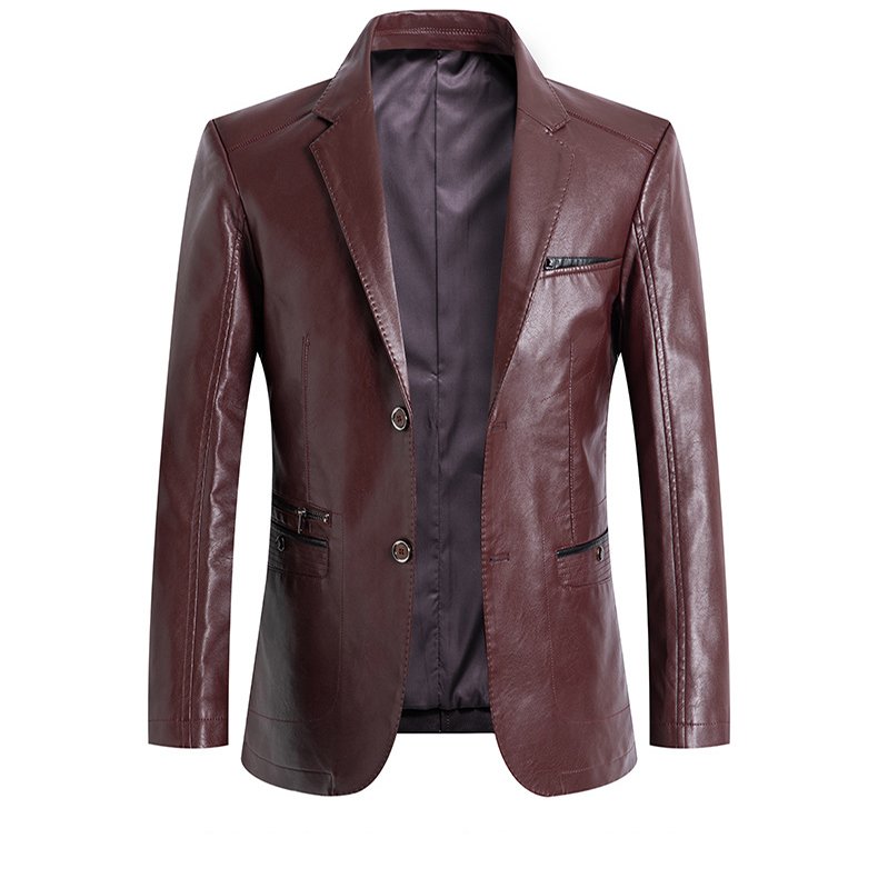 New Brand Blazers Men Spring Autumn Slim Fit Men Suit Jackets Fashion Pu Leather Blazer Men Jacket Oversize 7XL,terno masculino