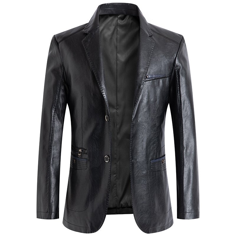 New Brand Blazers Men Spring Autumn Slim Fit Men Suit Jackets Fashion Pu Leather Blazer Men Jacket Oversize 7XL,terno masculino