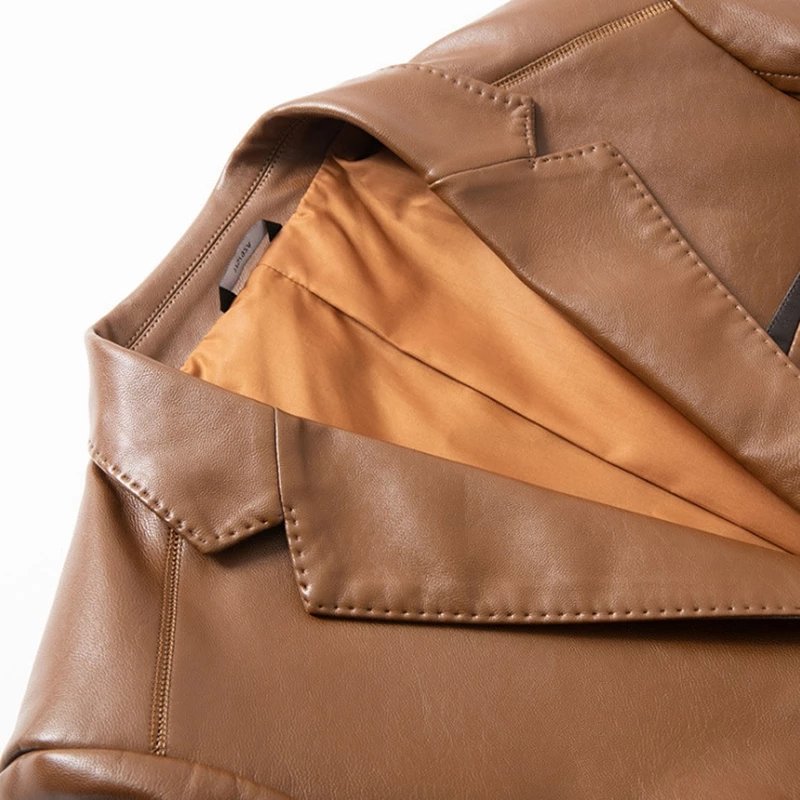 New Brand Blazers Men Spring Autumn Slim Fit Men Suit Jackets Fashion Pu Leather Blazer Men Jacket Oversize 7XL,terno masculino