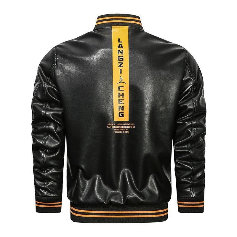 LAYENNE PU OEM Plus Size PU Leather Jacket Male Faux Leather Jacket Men's Jackets