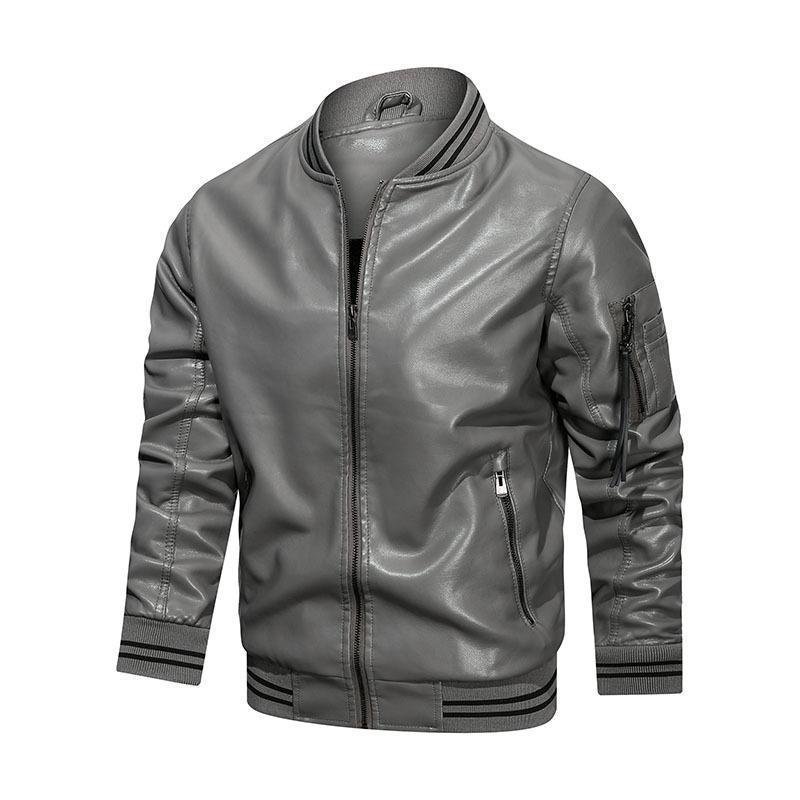 LAYENNE PU OEM Plus Size PU Leather Jacket Male Faux Leather Jacket Men's Jackets