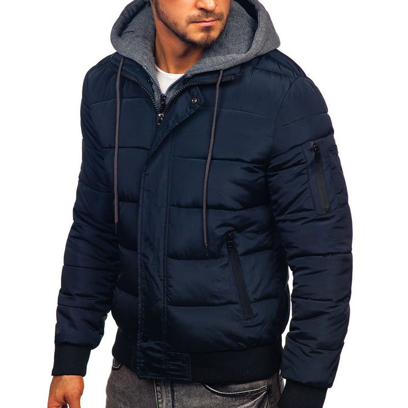 wholesale fashion black casual jacket with fleece hoodies men's jackets from China supplier winter men's coats