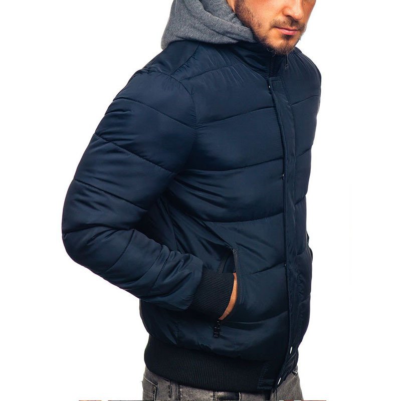 wholesale fashion black casual jacket with fleece hoodies men's jackets from China supplier winter men's coats