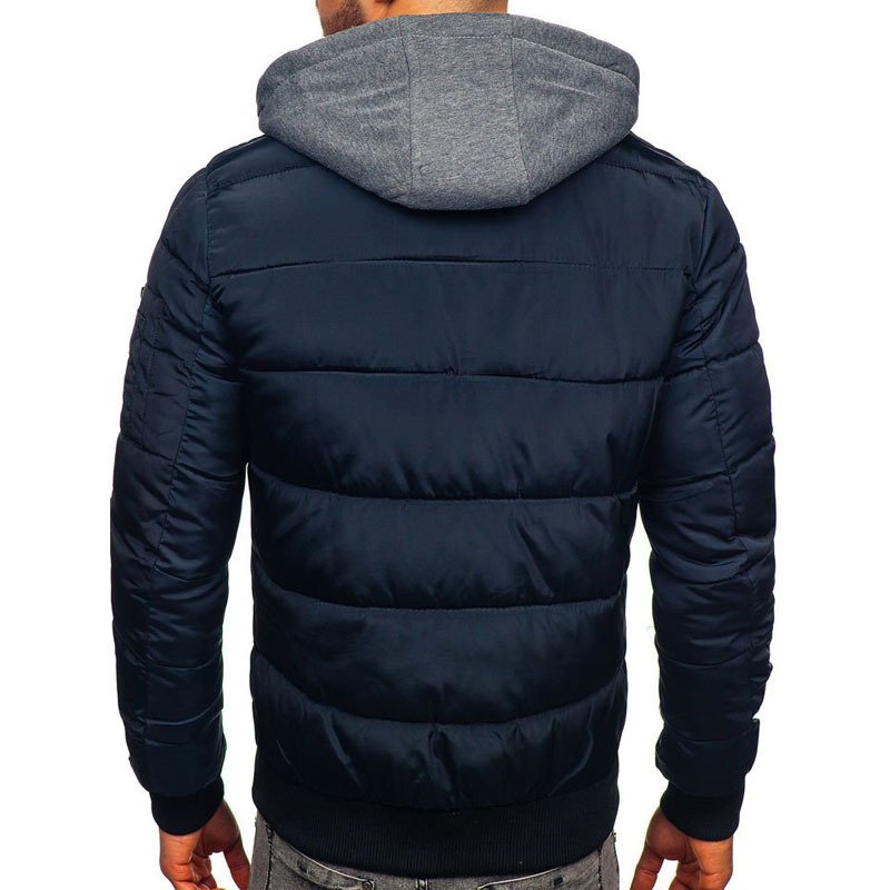 wholesale fashion black casual jacket with fleece hoodies men's jackets from China supplier winter men's coats