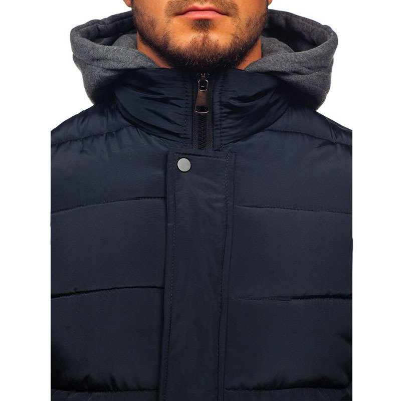 wholesale fashion black casual jacket with fleece hoodies men's jackets from China supplier winter men's coats